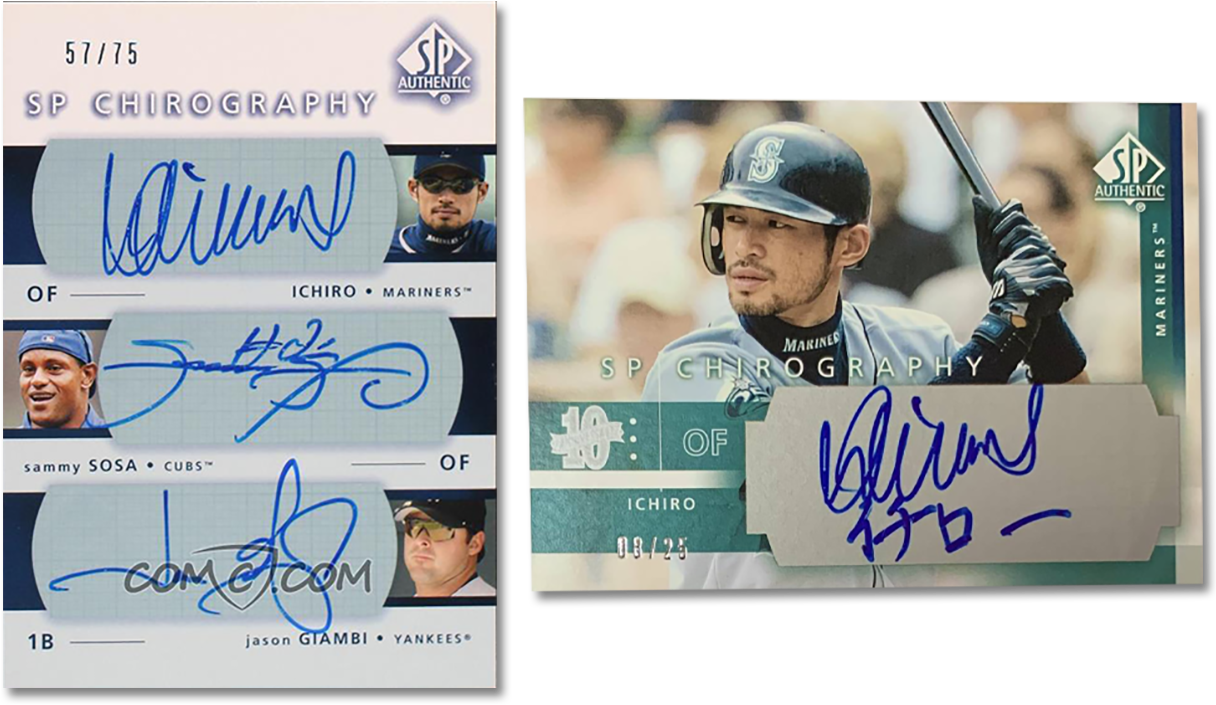 2003 SP Authentic Cards Autographed by Ichiro