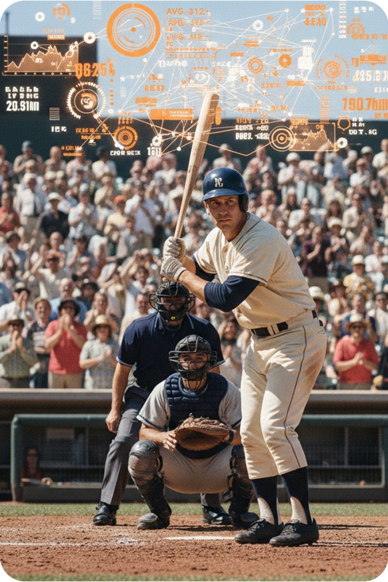 AI Batter with Stats Over His Head