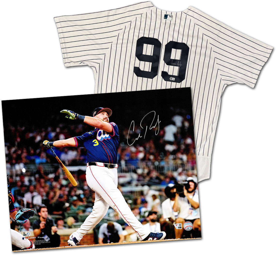 Autographed Cal Raleigh Print and Aaron Judge Jersey